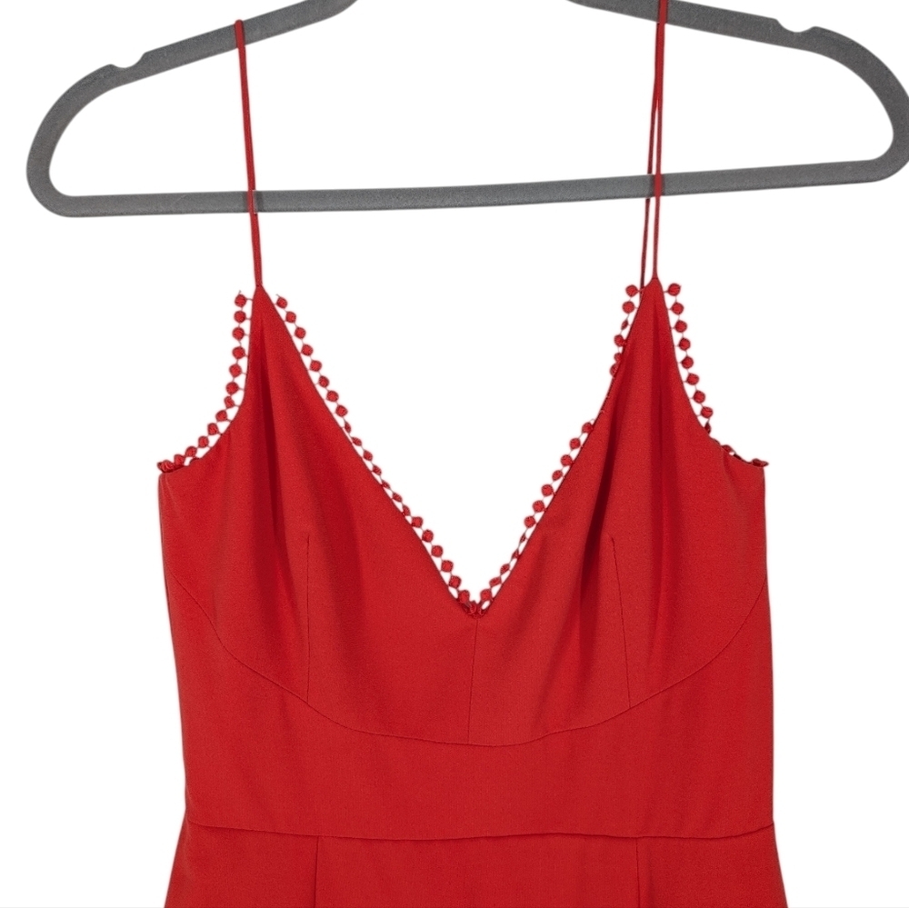 NICHOLAS BHLDN Amina Midi Dress Flounce Poppy Red 4 - Picture 6 of 12